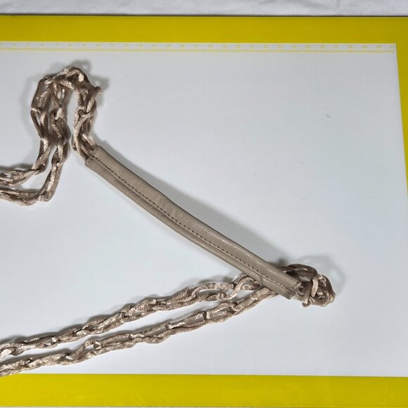 Vintage Jay by Sharif Woven Crochet Drawstring Shoulder Bag Beige Boho - Picture 5 of 7